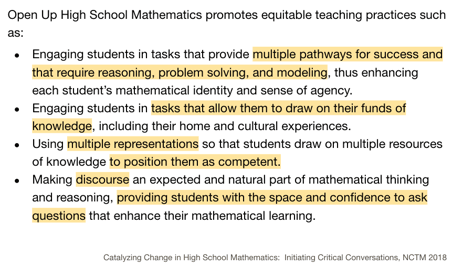 Introducing Open Up Resources High School Math Curriculum